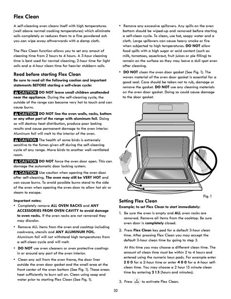 kenmore stove self cleaning instructions